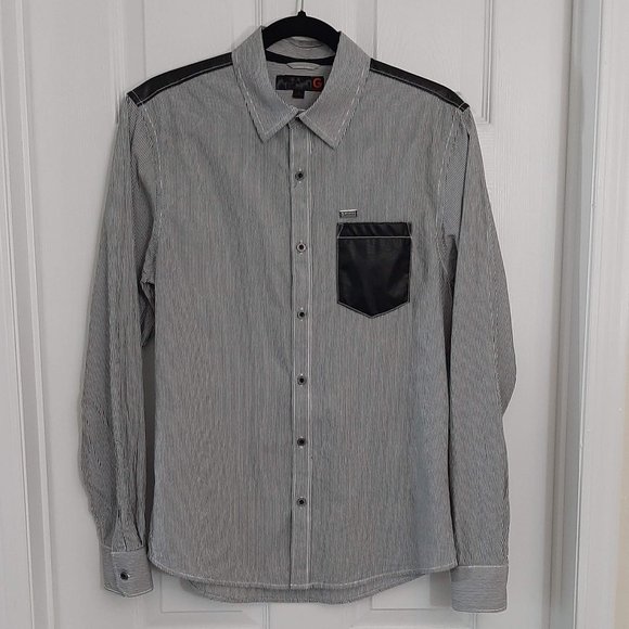 GUESS Stripped Men's Casual Dress Shirt - Picture 1 of 4